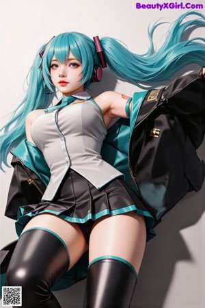 A woman with green hair and a cigarette in her mouth.