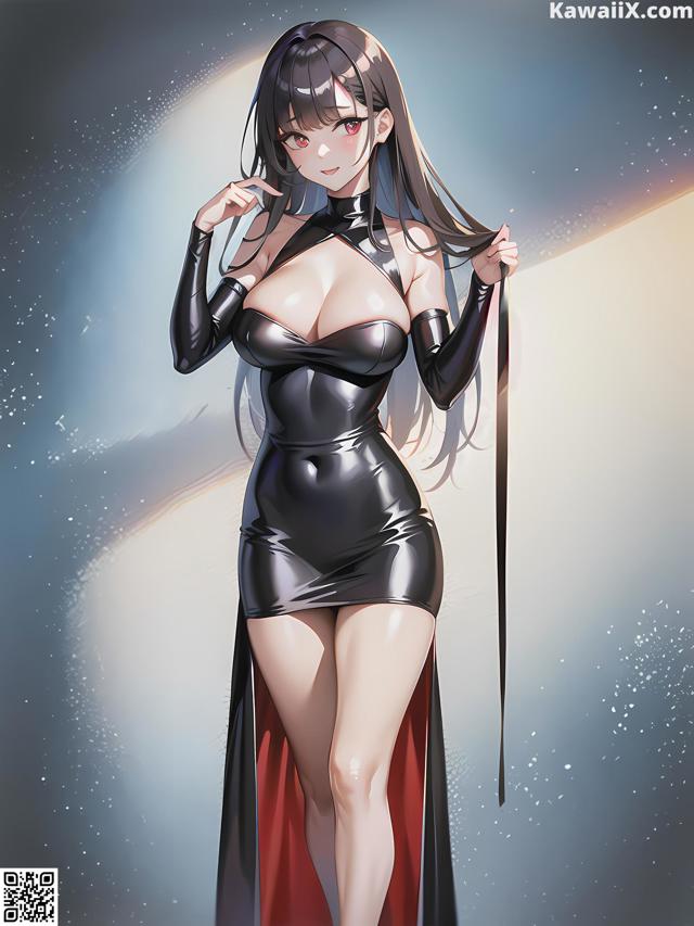 Hentai - 华彩繁花 Set 2 20230602 Part 10 No.22f897 A woman in a black dress and a red cape.
