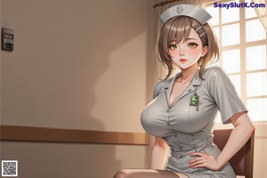 A woman in a nurse outfit posing for a picture.