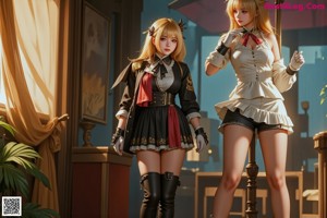 A woman in a cosplay outfit posing for a picture.