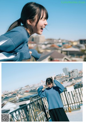 A woman with long hair and bangs is posing for a picture.